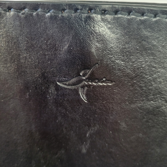 Vintage Black Leather Bucket Bag Mini Tote Dual Top Handles - Picture 8 of 8